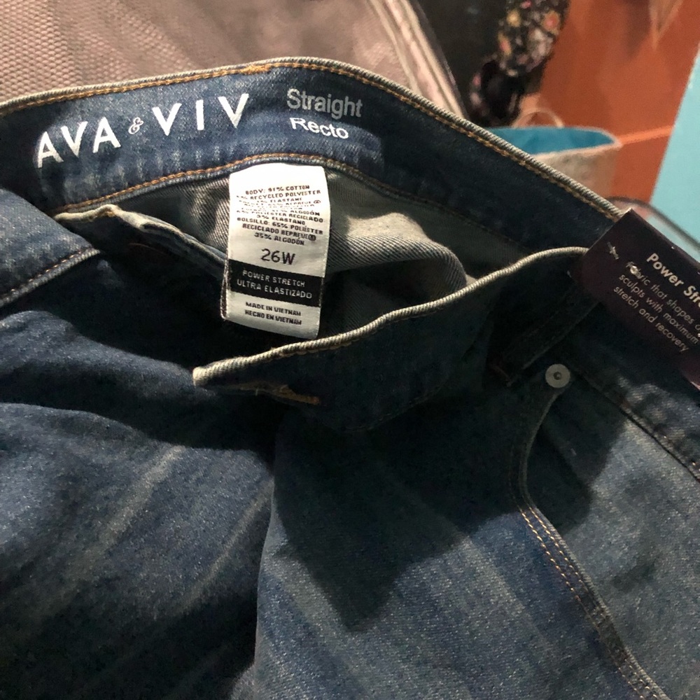 Ava viv plus size straight power stretch jeans 26w R
